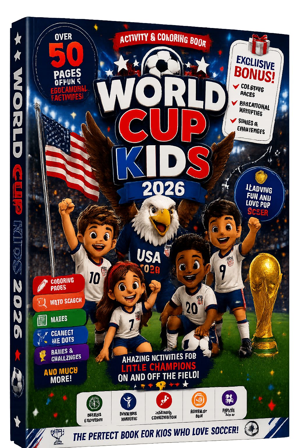 World Cup Kids 2026 activity and coloring book cover